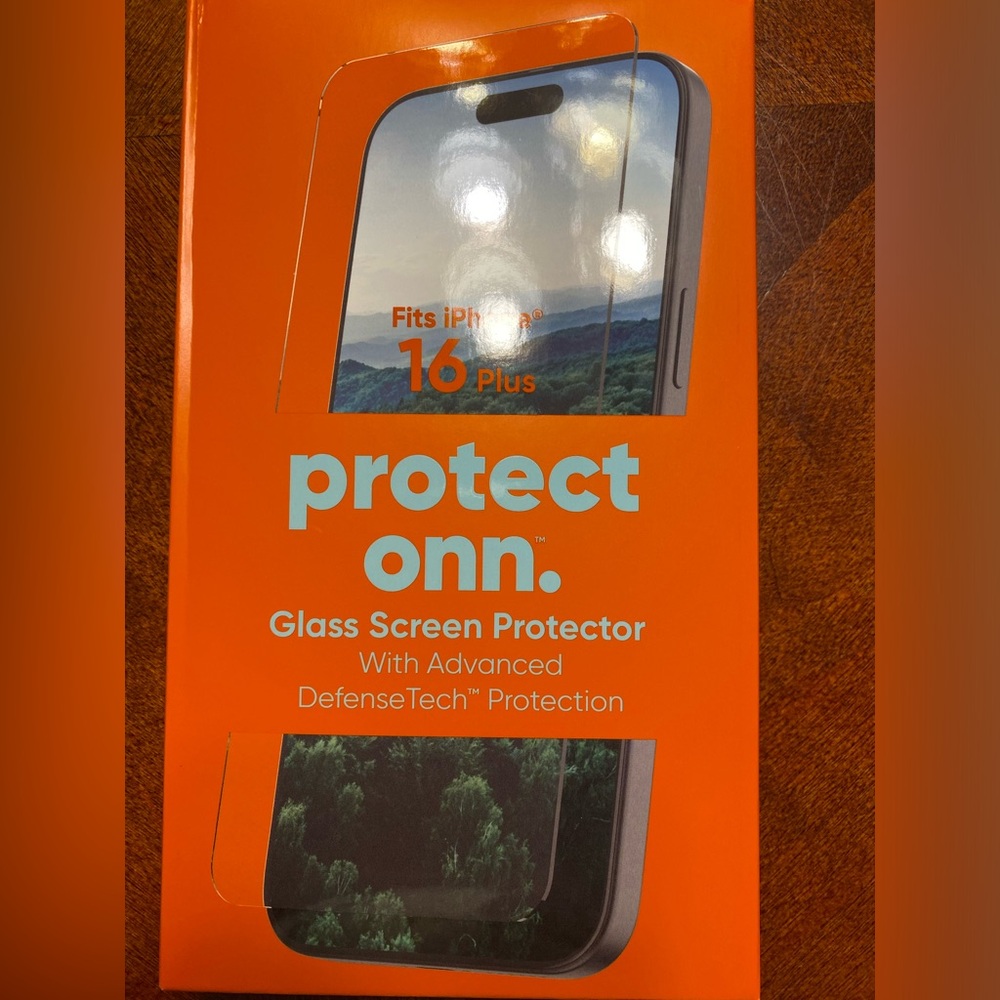 Onn Iphone 16 Plus Glass Screen Protector With Advanced DefenseTech Protection